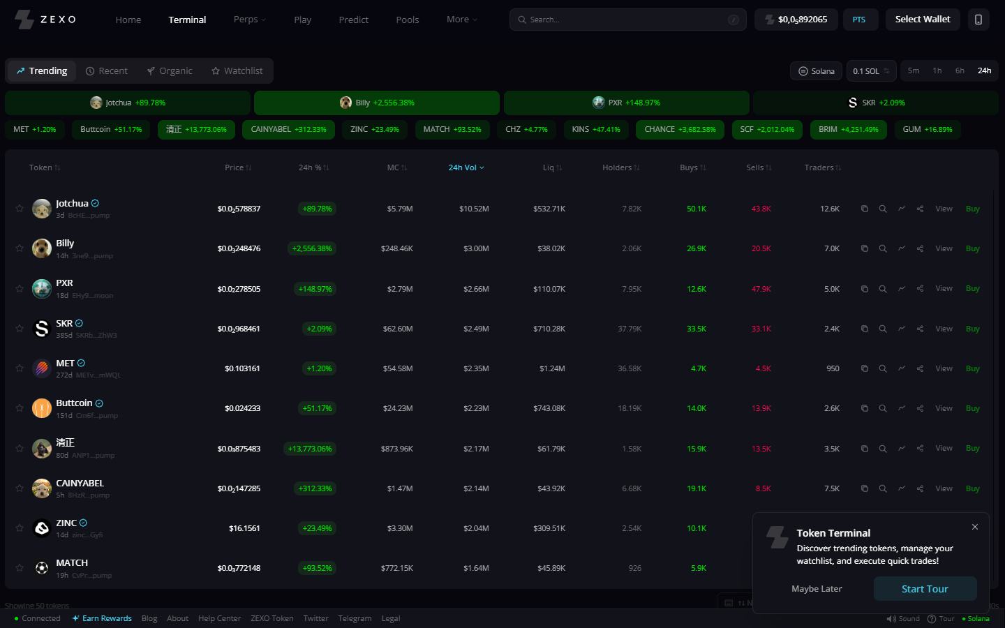Zipmex spot trading terminal