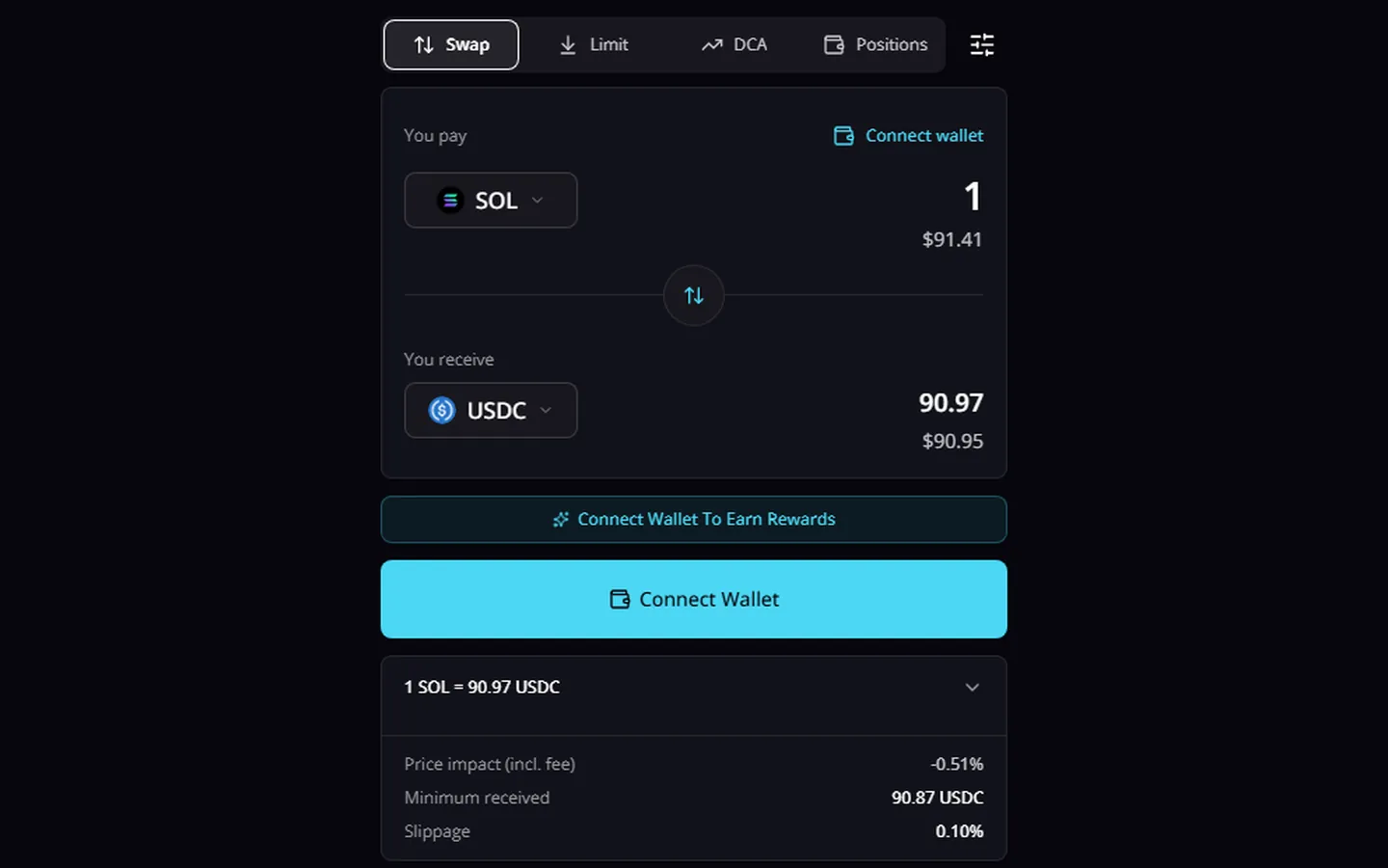 Zipmex swap: any Solana token at the best available route