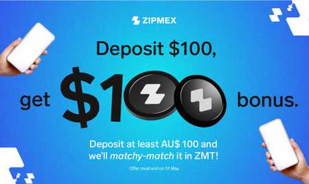 Matchy-matchy! Deposit AU$ 100 & Get AU$ 100 in ZMT.
