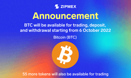BTC & 55 other tokens will be available for trading tomorrow