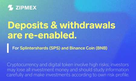 Deposits and withdrawals are re-enabled for BNB and SPS